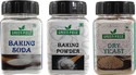 GREEN PIECE Baking Powder (100gm),Baking Soda (100gm) and Dry Yeast (50gm) (Pack of 3) Baking Powder (3 x 83.33 g)