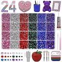 Green Red Blue Pink Silver Flatback Gems Kit 3-6mm, Bedazzler Kit for Craft