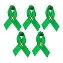 Green Ribbon Awareness Pins - Wholesale Pack Pins for Cerebral Palsy, Glaucoma, Mental Health, Bipolar Disorder, Organ Donation, Liver Cancer- Perfect for Gift-Giving and Fundraising
