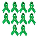 Green Ribbon Awareness Pins - Wholesale Pack Pins for Cerebral Palsy, Glaucoma, Mental Health, Bipolar Disorder, Organ Donation, Liver Cancer- Perfect for Gift-Giving and Fundraising