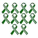 Green Ribbon Awareness Pins - Wholesale Pack Pins for Cerebral Palsy, Glaucoma, Mental Health, Bipolar Disorder, Organ Donation, Liver Cancer- Perfect for Gift-Giving and Fundraising