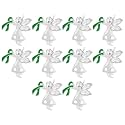 Green Ribbon Awareness Pins - Wholesale Pack Pins for Cerebral Palsy, Glaucoma, Mental Health, Bipolar Disorder, Organ Donation, Liver Cancer- Perfect for Gift-Giving and Fundraising