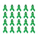 Green Ribbon Awareness Pins - Wholesale Pack Pins for Cerebral Palsy, Glaucoma, Mental Health, Bipolar Disorder, Organ Donation, Liver Cancer- Perfect for Gift-Giving and Fundraising