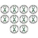 Green Ribbon Awareness Pins - Wholesale Pack Pins for Cerebral Palsy, Glaucoma, Mental Health, Bipolar Disorder, Organ Donation, Liver Cancer- Perfect for Gift-Giving and Fundraising