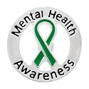 Green Ribbon Awareness Pins - Wholesale Pack Pins for Cerebral Palsy, Glaucoma, Mental Health, Bipolar Disorder, Organ Donation, Liver Cancer- Perfect for Gift-Giving and Fundraising