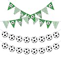 Green Soccer Banner Party Decorations,4Pcs Soccer Hanging Banner Set