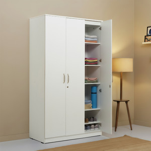 green soul merlin 3-door wardrobe engineered wood 3 door wardrobe