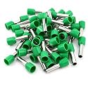 GREENARTZ 6 SQMM Bootlace Ferrules 100 PCS, Green Insulated Wire End Terminals, Copper Crimp Ferrules, Tin Plated Cable End Sleeves for Electrical Wiring &amp; Distribution Boards