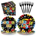 Greencian 96Pcs Game Night Party Supplies Serves 24