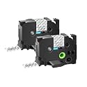 GREENCYCLE 2 Pack TZe-S141 TZ-S141 18mm 0.7" Extra Strength Label Maker Tape Compatible for Ptouch Laminated TZe-141 TZ-141 Black on Clear Label Tape for PT-D400 PT-D410 PT-D400VP PT-D410VP