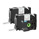 GREENCYCLE 2 Pack TZe-S251 Extra Strength Adhesive 24mm 1 inch Label Tape