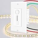 Greencycle 60W 24V LED Driver and Dimmer Switch, All-in-One 120V AC to 24V DC Transformer and Wall Dimmer Switch for 24V Single Color LED Strip Lights, Neutral Wire Required, ETL Listed