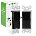 Greencycle Black 3 Way Light Switch,2 Pack Three Way Rocker Paddle Switch