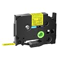GREENCYCLE Extra Strength Label Tape TZe-S621 9mm 0.35" Laminated Yellow Compatible for Brother P-Touch TZeS621 TZ-S621 TZe TZ 3/8 inch Black on Yellow Label Tape for PT-D200 PT-D210 PT-D220, 20 Pack
