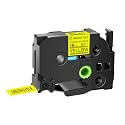 GREENCYCLE Extra Strength Label Tape TZe-S641 18mm 0.7" Laminated Yellow Compatible for Brother P-Touch TZeS641 TZ-S641 TZe TZ 3/4 inch Black on Yellow Label Tape for PTD400 PTD410 PTD600 20 Pack