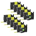 GREENCYCLE Extra Strength Label Tape TZe-S631 12mm 0.47" Laminated Yellow Compatible for Brother P-touch TZeS631 TZ-S631 TZe TZ 1/2 inch Black on Yellow Label Tape for PT-D200 PT-D210 PT-D220, 10 Pack