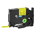 GREENCYCLE Extra Strength Label Tape TZe-S631 12mm 0.47" Laminated Yellow Compatible for Brother P-touch TZeS631 TZ-S631 TZe TZ 1/2 inch Black on Yellow Label Tape for PT-D200 PT-D210 PT-D220, 20 Pack