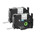 GREENCYCLE Extra Strength Label Tape TZe-S241 18mm 0.7" Laminated White Compatible for Brother P-Touch TZeS241 TZ-S241 TZe TZ 3/4 inch Black on White Label Tape for PTD400 PTD410 PTD600, 2 Pack