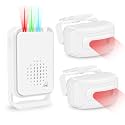 GREENCYCLE Motion Sensor Alarm Outdoor, Driveway Alarms Wireless Outside Weatherproof, Driveway Sensor Alarm Long Range, Home Security Alert System 17 Chimes 5 Volumes IP64 Waterproof, 1Alarm 2Sensors