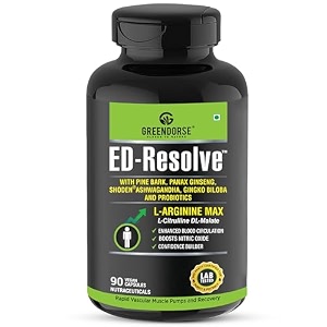 greendorse edsolve l arginine l citulline nitric oxide capsule for menwith pine bark extractginsneggingko bilobaprobioticprework outenhanced blood circulationperformance builder-90 veg capsule
