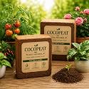 Grow Your Own Cocopeat Blocks Pack of 2 (2 x 4.5-5kg) | Premium Washed Low EC Coconut Coir Pith | Expands Up to 140L | Organic Growing Medium for Home Garden, Nursery, Vegetables, Flowers