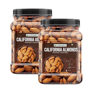 greenest dry fruits amp nuts  high energy dry fruits snack  pure healthy amp natural fit for fasting  perfect for gifting 500 g pack of 2 almonds