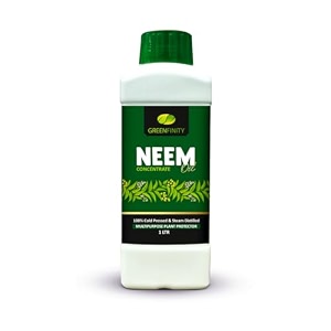 greenfinity 100 cold pressed natural neem oil concentrate for indoor amp outdoor plantssteam distilled  insecticide fungicide viricide amp miticide for natural gardening 1000ml