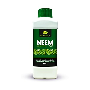 greenfinity 100 cold pressed natural neem oil concentrate for indoor amp outdoor plantssteam distilled  insecticide fungicide viricide amp miticide for natural gardening 1000ml