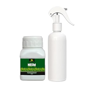 greenfinity 100 cold pressed natural neem oil concentrate 100ml for indoor amp outdoor plants  empty spray bottle steam distilled  insecticide fungicide viricide amp miticide for home gardening