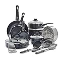 GreenLife CC001922-001 Ceramic Nonstick Cookware Set, 1QT covered saucepan, 2QT covered saucepan, 5QT covered stockpot, 2.5QT covered saute pan, 16 Piece (Black)