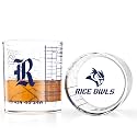 Greenline Goods Rice University Owls Whiskey Glasses Set of 2, 10 oz Rocks Glasses with Full-Color Logo & Campus Map – Officially Licensed Bourbon Glass Gift for Alumni & Fans