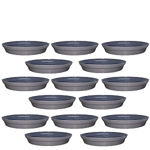 greenri 10 inches pack of 15 heavy duty plastic round planter bottom tray platesaucer detachable uv treated flower pots base plate for extra water collection - grey