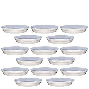 greenri 10 inches pack of 15 heavy duty plastic round planter bottom tray platesaucer detachable uv treated flower pots base plate for extra water collection - white
