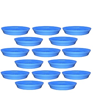 greenri 10 inches pack of 15 heavy duty plastic round planter bottom tray platesaucer detachable uv treated flower pots base plate for extra water collection - blue