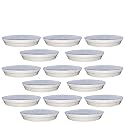 GREENRI 10 Inches (Pack of 15) Heavy Duty Plastic Round Planter Bottom Tray (Plate/Saucer), Detachable UV Treated Flower Pots Base Plate for Extra Water Collection - White