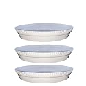 GREENRI 10 Inches (Pack of 3) Heavy Duty Plastic Round Planter Bottom Tray (Plate/Saucer), Detachable UV Treated Flower Pots Base Plate for Extra Water Collection - White