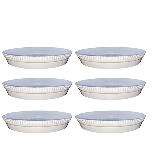 greenri 10 inches pack of 6 heavy duty plastic round planter bottom tray platesaucer detachable uv treated flower pots base plate for extra water collection - white