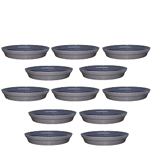 greenri 4 inches pack of 12 heavy duty plastic round planter bottom tray platesaucer detachable uv treated flower pots base plate for extra water collection - grey