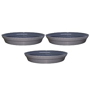 greenri 4 inches pack of 3 heavy duty plastic round planter bottom tray platesaucer detachable uv treated flower pots base plate for extra water collection - grey