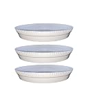 GREENRI 4 Inches (Pack of 3) Heavy Duty Plastic Round Planter Bottom Tray (Plate/Saucer), UV Treated Flower Pots Base Plate for Extra Water Collection, Suitable for Mini Pots (White)
