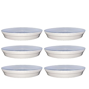greenri 4 inches pack of 6 heavy duty plastic round planter bottom tray platesaucer detachable uv treated flower pots base plate for extra water collection suitable for mini pots white