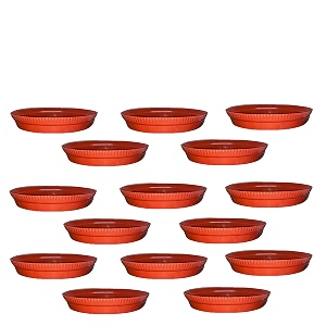 greenri 6 inches pack of 15 heavy duty plastic round planter bottom tray platesaucer detachable uv treated flower pots base plate for extra water collection - red