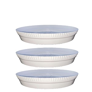 greenri 6 inches pack of 3 heavy duty plastic round planter pot bottom tray saucer detachable uv treated suitable for circular flower pot base plate for collection extra dripping water white