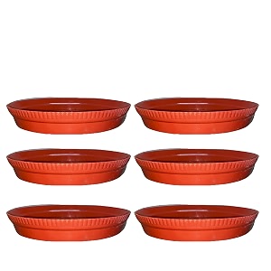 greenri 6 inches pack of 6 heavy duty plastic round planter bottom tray platesaucer detachable uv treated flower pots base plate for extra water collection - red