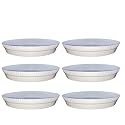 GREENRI 6 Inches (Pack of 6) Heavy Duty Plastic Round Planter Bottom Tray (Plate/Saucer), Detachable UV Treated Flower Pots Base Plate for Extra Water Collection - White