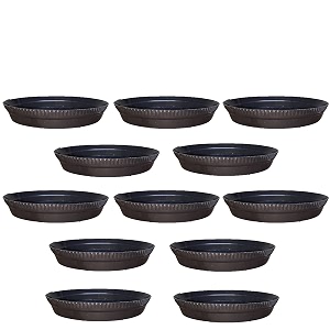 greenri 8 inches pack of 12 heavy duty plastic round planter bottom tray platesaucer detachable uv treated flower pots base plate for extra water collection - brown