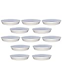 GREENRI 8 Inches (Pack of 12) Heavy Duty Plastic Round Planter Bottom Tray (Plate/Saucer), Detachable UV Treated Flower Pots Base Plate for Extra Water Collection - White