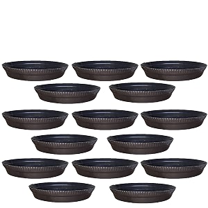 greenri 8 inches pack of 15 heavy duty plastic round planter bottom tray platesaucer detachable uv treated flower pots base plate for extra water collection - brown