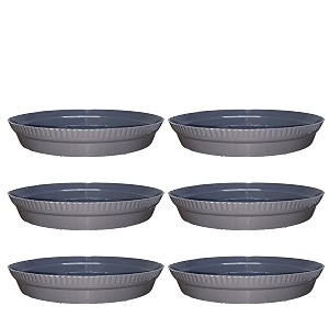 greenri 8 inches pack of 6 heavy duty plastic round planter bottom tray platesaucer detachable uv treated flower pots base plate for extra water collection - grey