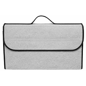 greensheep trunk organizer heavy-duty non-slip with lid felt storage expandable easy to clean antislip utility tool sturdy foldable boot bag for cars trucks amp suvs 1 pc light grey medium
